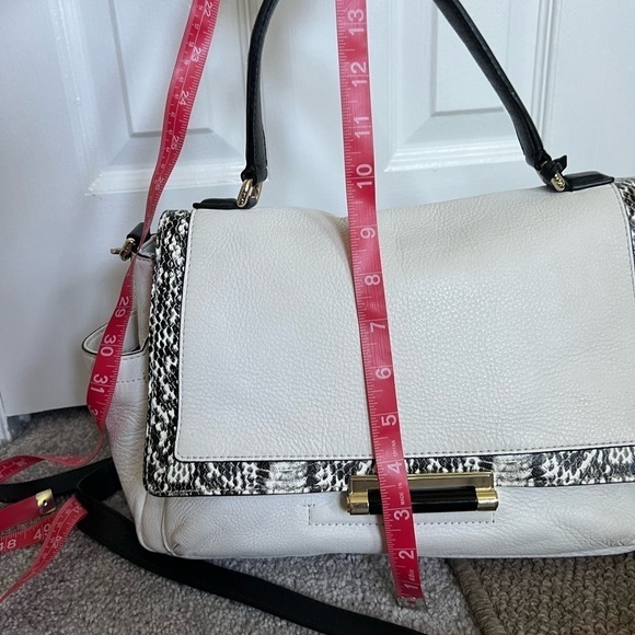 Diane Von Furstenberg white/black 440 courier satchel handbag - Picture 7 of 7